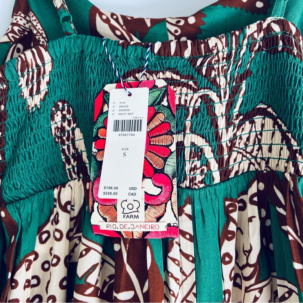 FARM Rio x Anthropologie Waistless Amazonia Printed Jumpsuit Size Small NWT - Picture 11 of 13